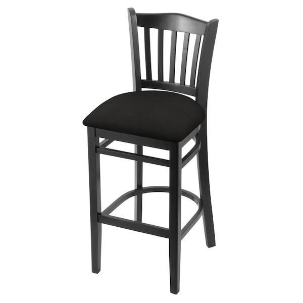 25" Counter Stool, Black Finish, Canter Espresso Seat